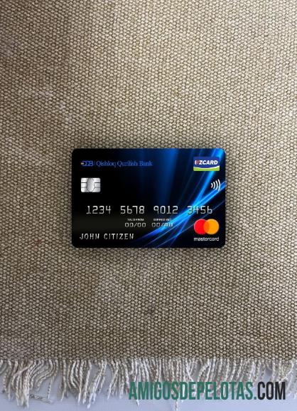 Banco de construção da vila do Uzbequistão Mastercard Photolook Front exemplo real